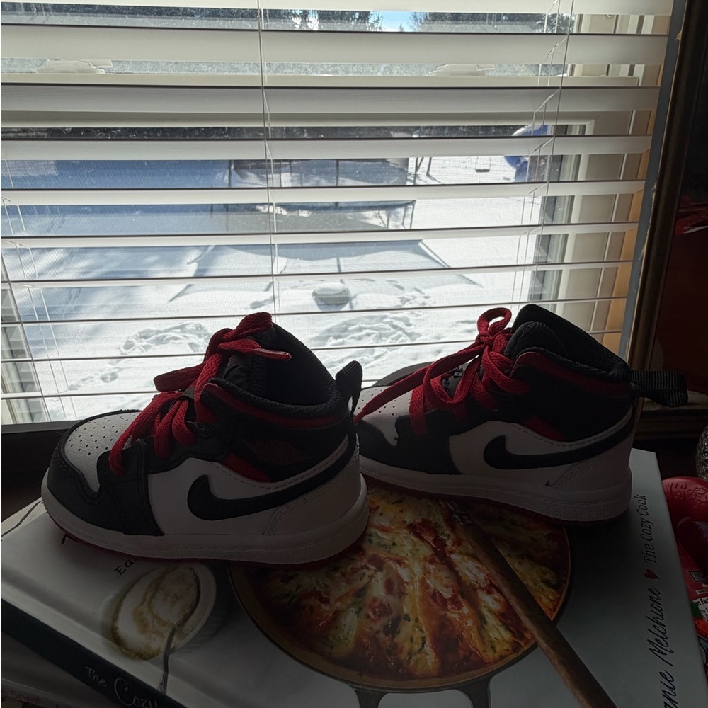Nike Kids Black, Red, and White Sneakers